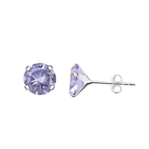 Sterling Silver Stud Gemstone Earrings - Alexandrite