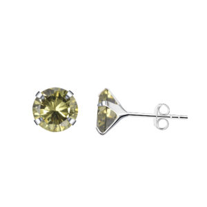 Sterling Silver Stud Gemstone Earrings - Peridot