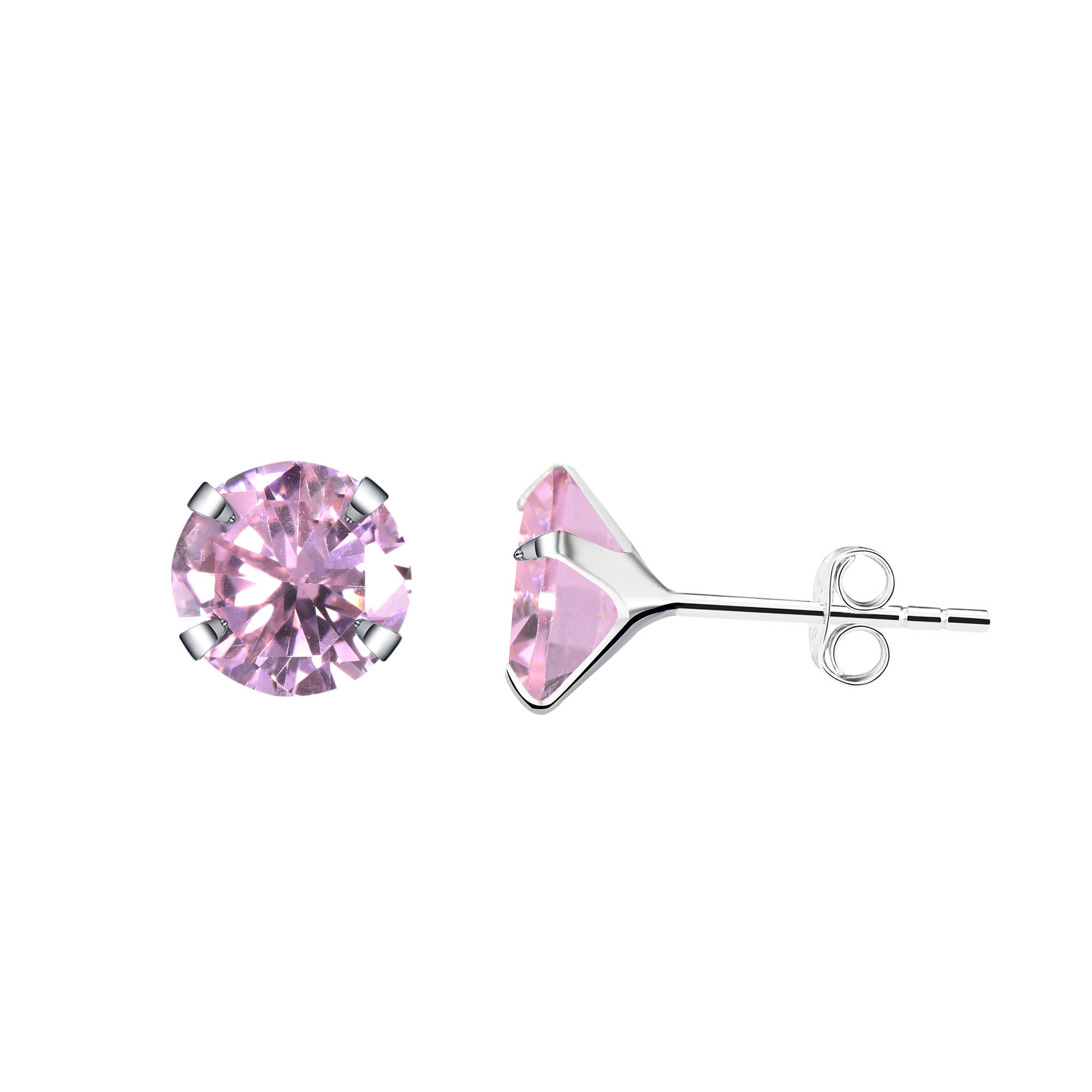 Sterling Silver Stud Gemstone Earrings - Tormaline