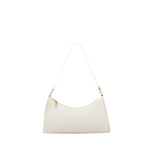 Ladies Snake Skin Pattern Handbag - Cream