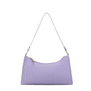 Ladies Snake Skin Pattern Handbag - Purple